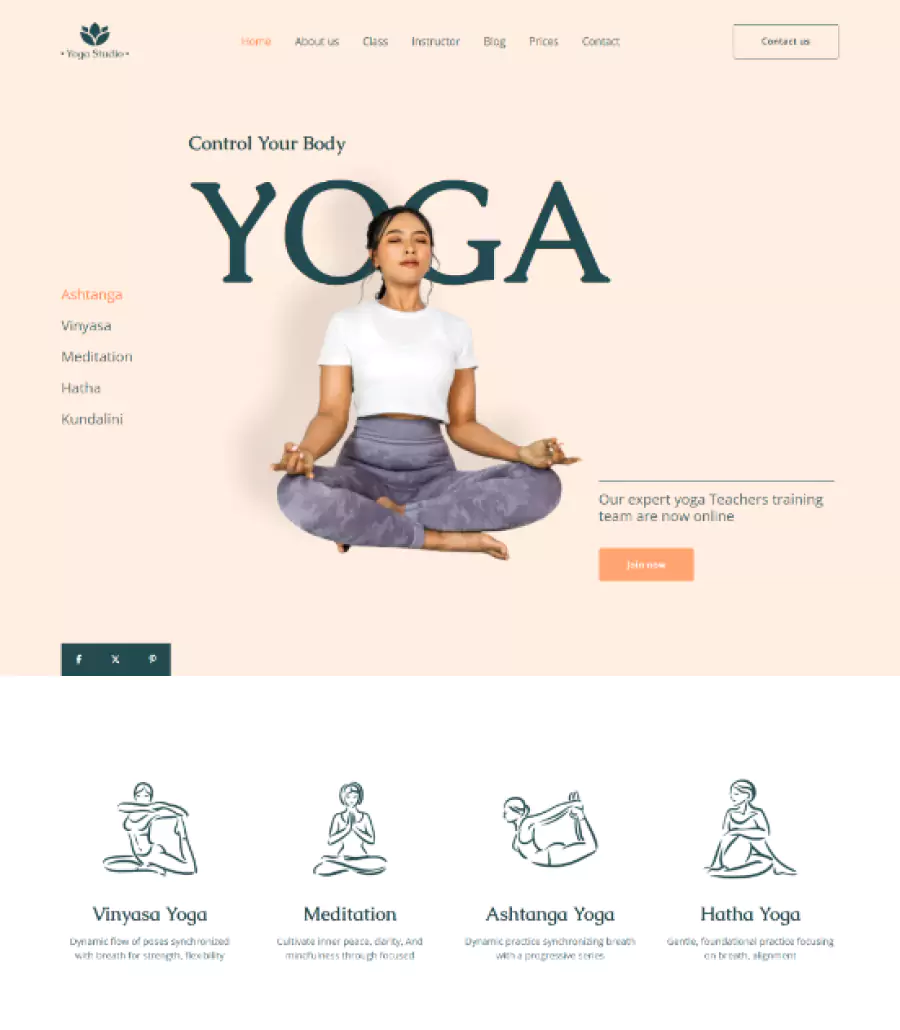 YogaStudio - Yoga Instructor Template